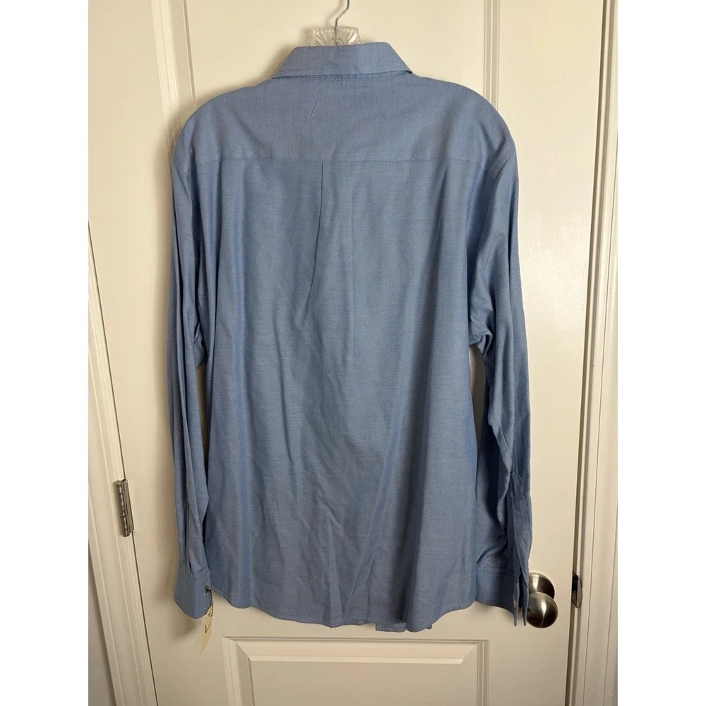Banana Republic Men's Button-Down Dress Shirt, No Iron, Size Large Blue